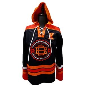 DBLS Dream Big Live Small Men's XL Hockey Hoodie Black Orange